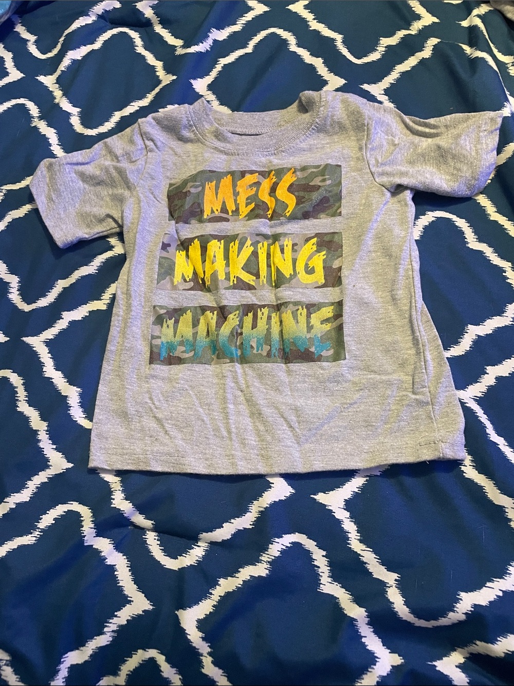 Kids Gray "Mess Making Machine" Graphic Tee